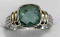062539 GREEN QUARTZ STERLING  GOLD RING