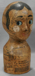 062536 FRENCH MILLINERY PAPIERMACHE MANIKIN HEAD