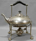061646 SILVER PLATE TEA KETTLE ON WARMING STAND