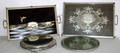 060553 SILVER  METAL PLATE  GLASS PLATEAU MIRRORS