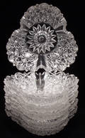 041660 ANTIQUE DAISY  BUTTON DISHES SET OF SIX