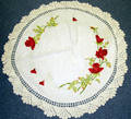 041658 CROCHET W ROSES  VINE EMBROIDERY TABLE CLOTH