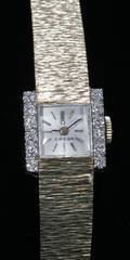 081047 OMEGA GOLD  DIAMOND LADYS WRISTWATCH