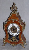 080016 GERMAN LOUIS XIV STYLE BURLED WALNUT CLOCK