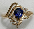 080033 SAPPHIRE DIAMOND  GOLD RING