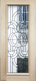 072060 MAHOGANY  LEADED GLASS DOOR H 80 W 36
