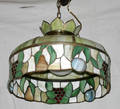 071011 AMERICAN LEADED  BENT GLASS CHANDELIER