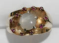 071034 GOLD WHITE STAR SAPPHIRE  RUBY RING