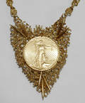 070017 ST GAUDENS GOLD COIN PENDANT CHAIN