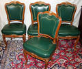 070021 VICTORIAN GILT WOOD  LEATHER SIDE CHAIRS