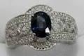 070044 DIAMOND SAPPHIRE  GOLD RING