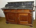 060026 VICTORIANEASTLAKE WALNUT  MARBLE WASHSTAND