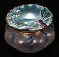 060059 IRIDESCENT ENAMEL CRYSTAL DRESSER JAR
