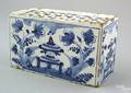 English blue and white delft flower brick ca 17401760