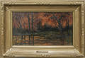 052038 FRANK J GIRARDIN OIL ON BOARD SUNSET