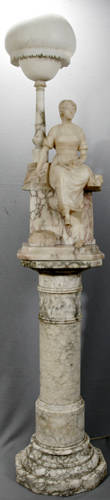 052003 ITALIAN  MARBLE SCULPTURAL TABLE LAMP