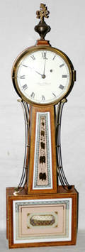 051021 ELMER O STENNES MAHOGANY  INLAY BANJO CLOCK