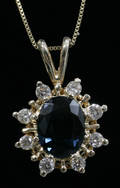 051054 GOLD SAPPHIRE  150CT DIAMOND PENDANT