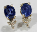 050042 GOLD DIAMOND  111 CT SAPPHIRE EARRINGS