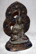 041047 TIBETAN BRASS FIGURE TARA ENTHRONED