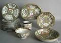 Group of Export porcelain tableware to include 3 Rose Medallion bowls