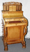040012 FRENCH ANTIQUE BIRDSEYE MAPLE WRITING DESK