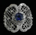 040026 GOLD RING 63 CT DIAMOND  109 CT SAPPHIRE