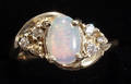040055 14 KT GOLD DIAMOND  OPAL RING