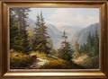 032025 LUDWIG MUNNINGER OIL ON CANVAS MOUNTAIN SCENE