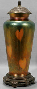 031009 IMPERIAL ART GLASS VASE MOUNTED AS A LAMP BASE
