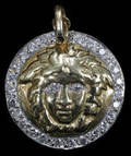 031028 VERSACE 18KT YELLOW GOLD  DIAMOND PENDANT