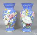Pair of handpainted porcelain vases