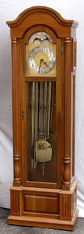 030023 GERMAN MAHOGANY GRANDFATHER CLOCK EMPIRE STYLE