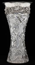 REDLICH  CO STERLING  CUT GLASS VASE