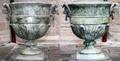 CLASSICAL STYLE BRONZE GARDEN URNS PAIR