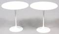 KNOLL WHITE TULIP TABLES PAIR