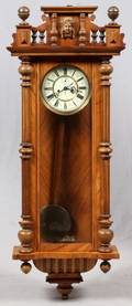 GUSTAV BECKER WALNUT PENDULUM WALL CLOCK C1900
