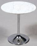 HUGH ACTON CHROMEPLATED STEEL  MARBLE TABLE