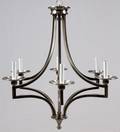 SIXLIGHT PATINATED METAL CHANDELIER