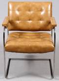 PATRICIAN FURNITURE CO LEATHER  CHROME ARMCHAIR