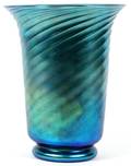STEUBEN BLUE AURENE GLASS VASE