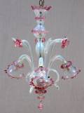MURANO GLASS THREELIGHT CHANDELIER