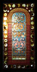 ANTIQUE LEADED  STAINED GLASS WINDOW
