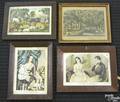 Five N Currier and Currier  Ives colored lithographs 19th c