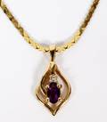 LADYS 14KT GOLD  AMETHYST PENDANT  NECKLACE
