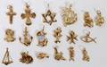 14 KT YELLOW GOLD CHARMS 18 PCS