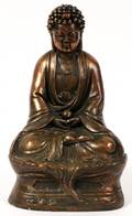 CHINESE POTTERY SEATED BUDDHA