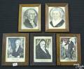 Five Currier  Ives and N Currier colored lithographs 19th c