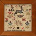 AMERICAN NEEDLEWORK SAMPLER BY SARAH WEST 1838