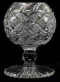 J HOARE BRILLIANT CUT GLASS FOOTED ROSE BOWL